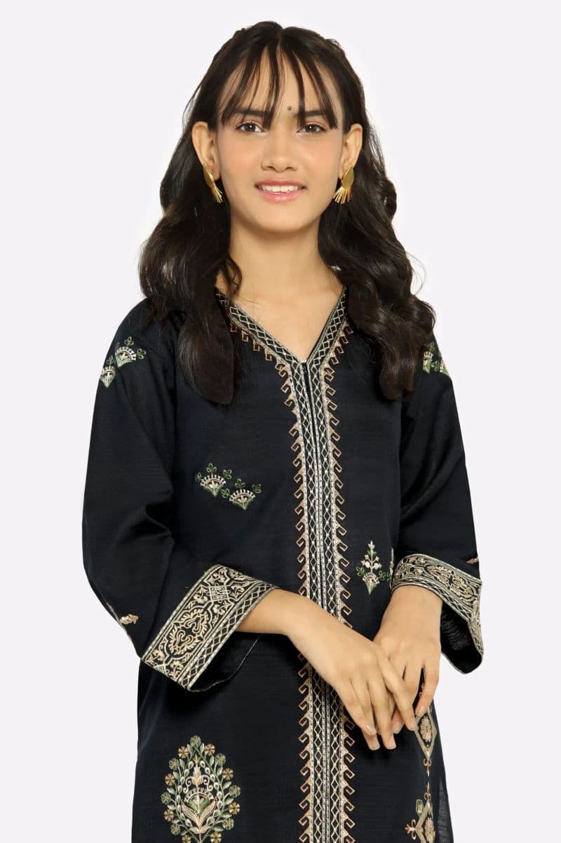 Black Embroidered Teens 2PC thumbnail