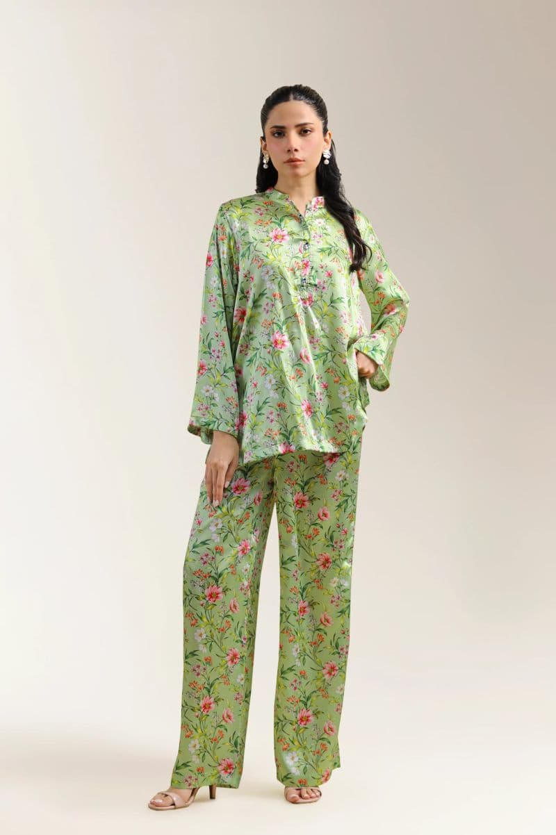 Printed Road Line Silk-Green 2PC thumbnail