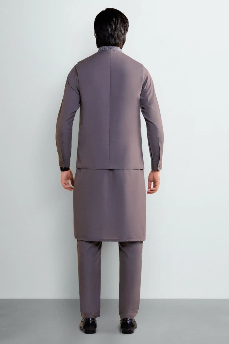 Grey Kurta Pajama with Waistcoat thumbnail