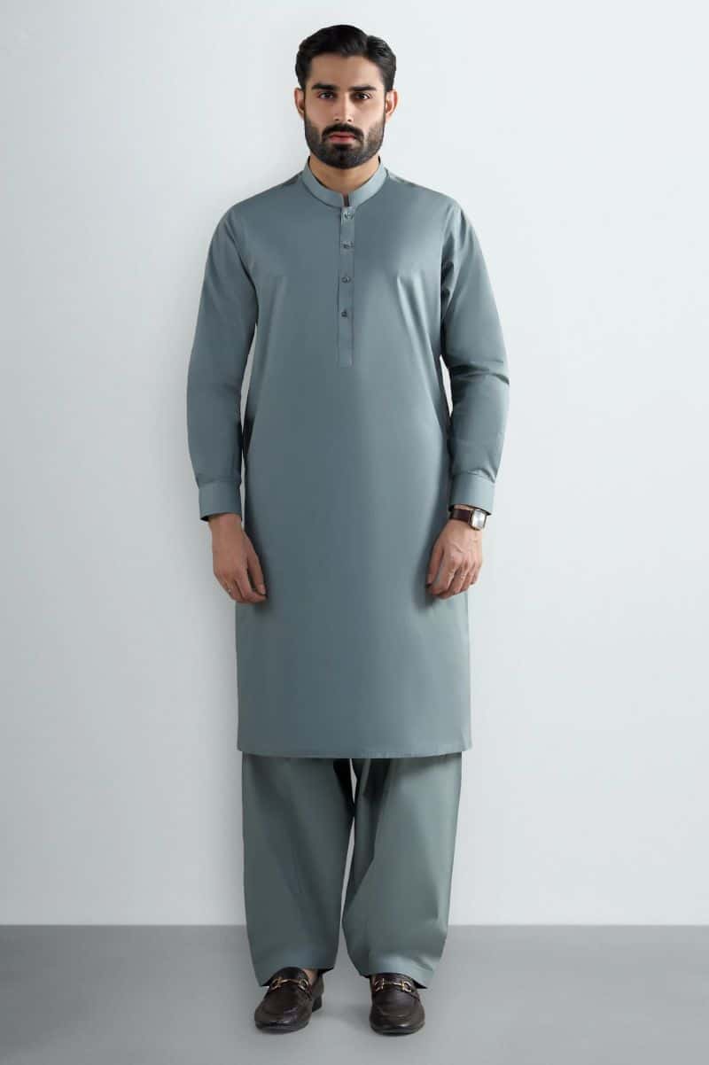 Green Cotton Shalwar Kameez - alternate view