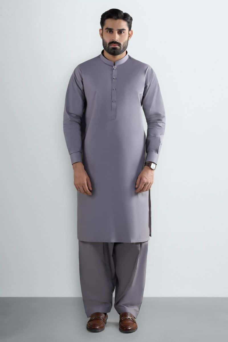 Grey Cotton Shalwar Kameez - alternate view