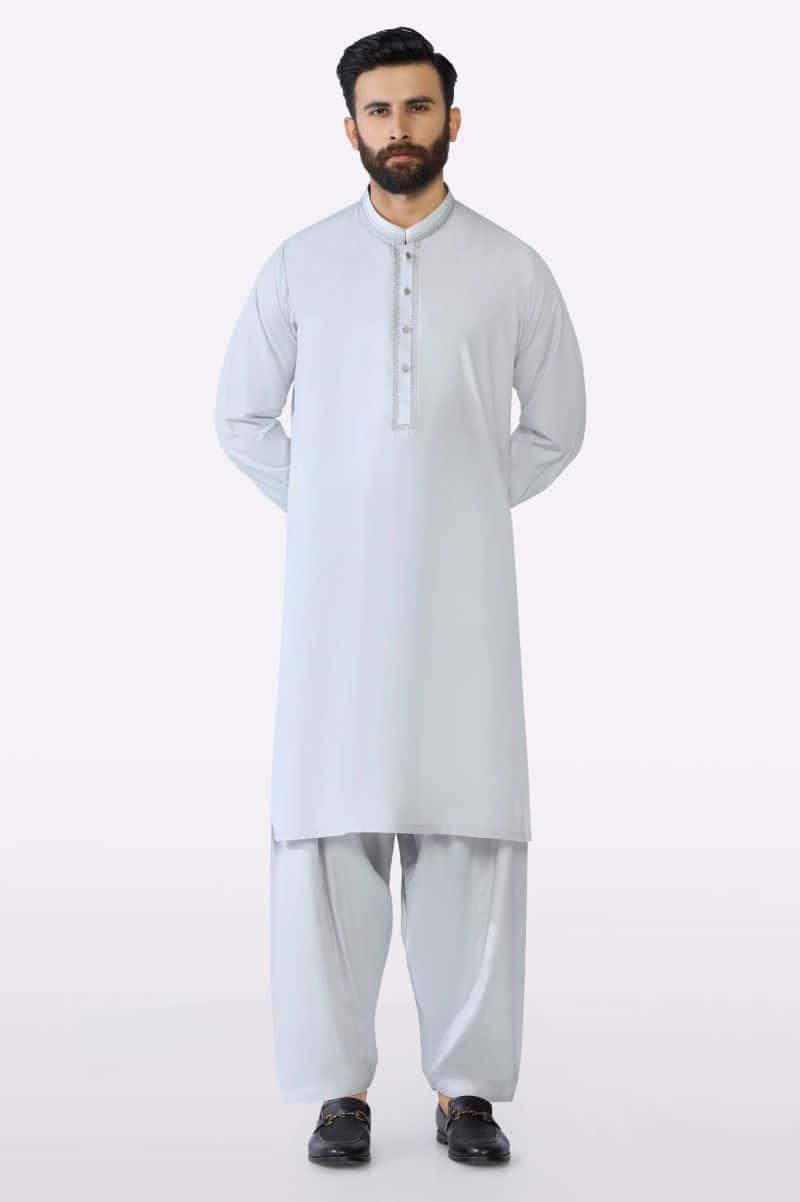 Light Grey Boski Shalwar Kameez - alternate view