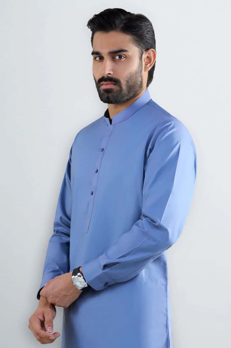 Blue Cotton Shalwar Kameez