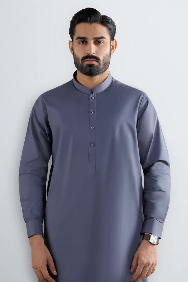 Dark Grey Cotton Shalwar Kameez thumbnail