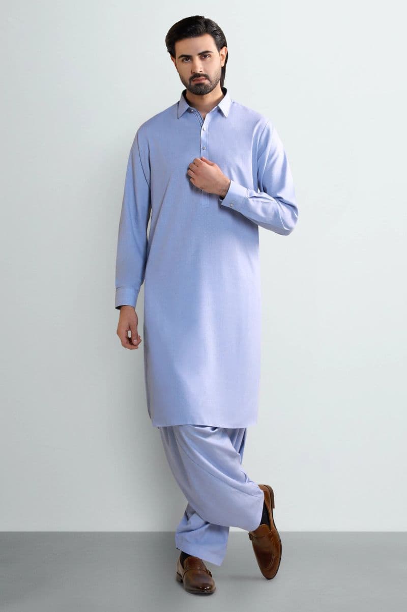 Light Blue Wash & Wear Shalwar Kameez thumbnail