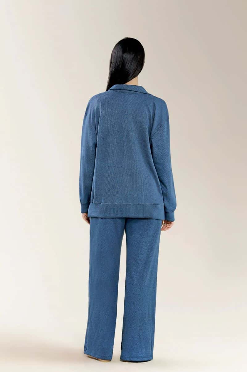 Knitted Navy Blue Co-ord Set - alternate view