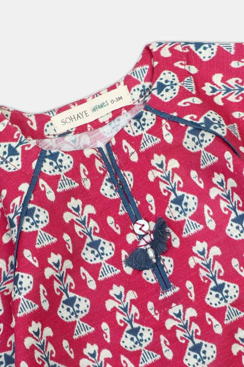 Printed Khaddar-Pink Infant 2PC - alternate view