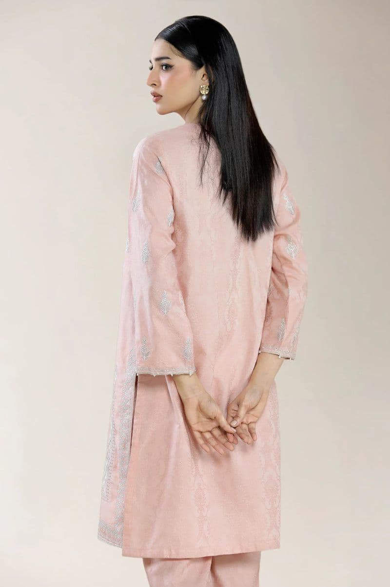 Embroidered Viscose Self Jacquard Peach 2Pc thumbnail