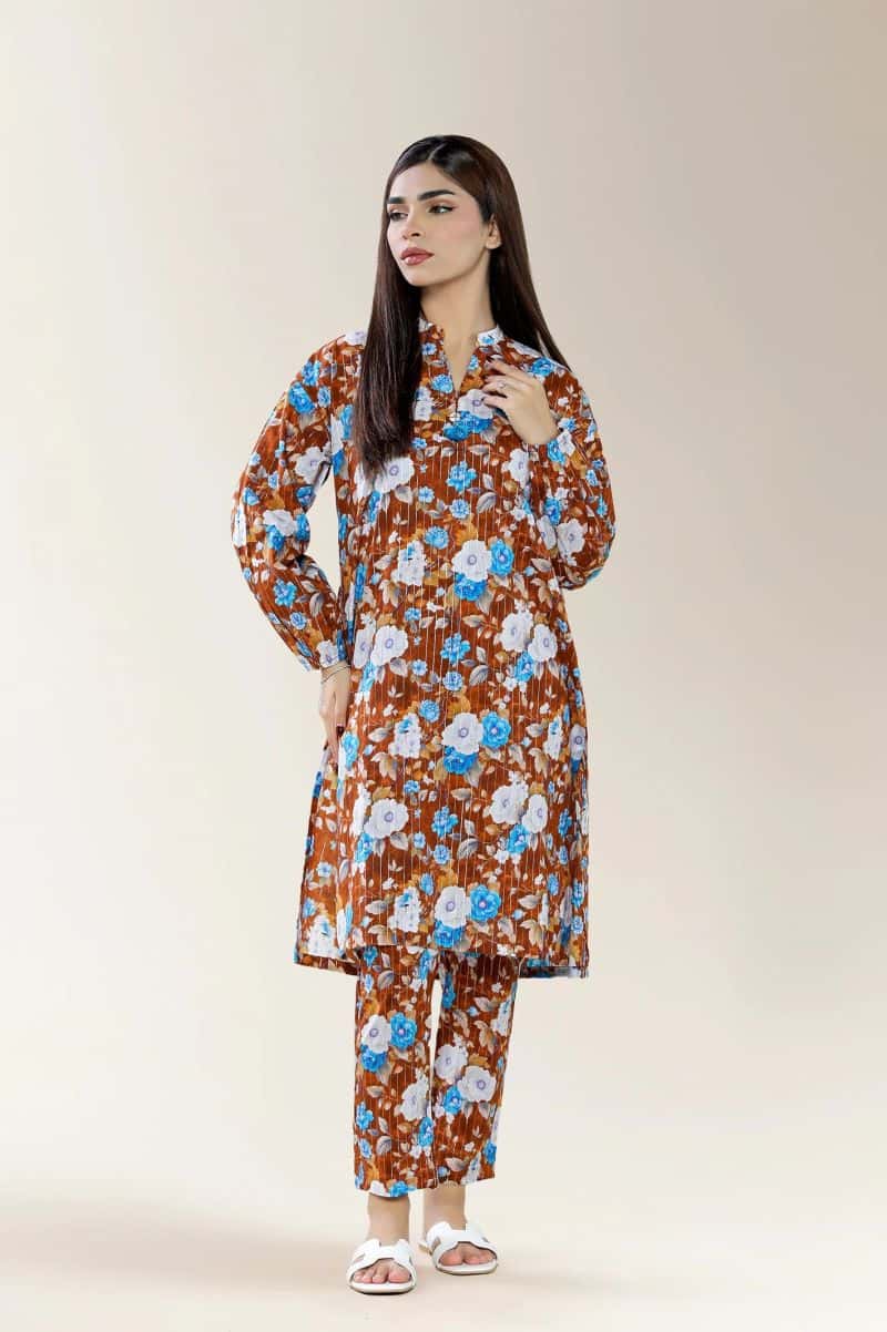 Printed Dobby Brown 2PC