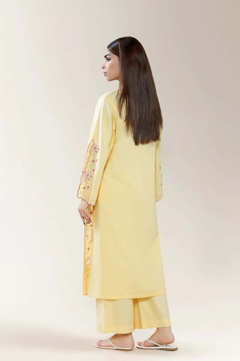Embroidered Cambric Yellow 2PC - alternate view