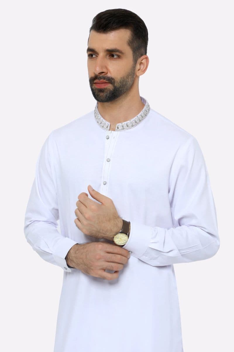 White Wash & Wear Shalwar Kameez thumbnail