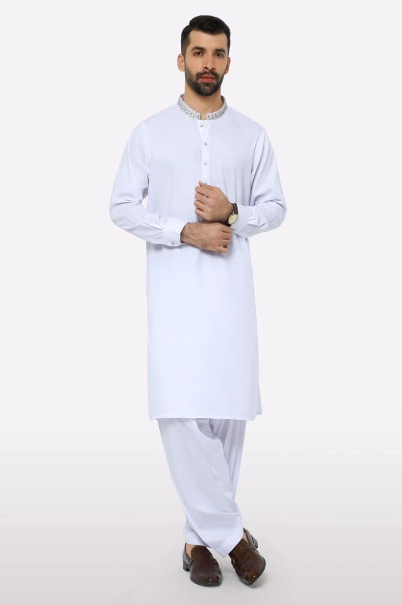 White Wash & Wear Shalwar Kameez thumbnail