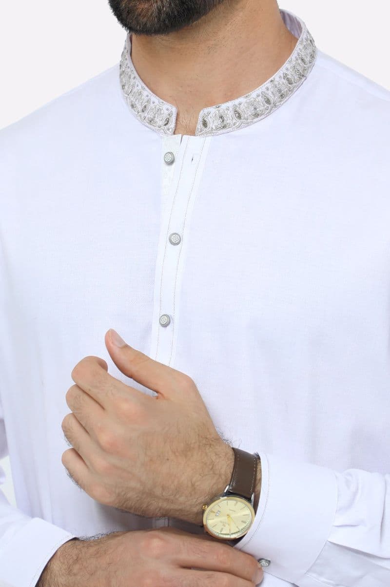White Wash & Wear Shalwar Kameez thumbnail