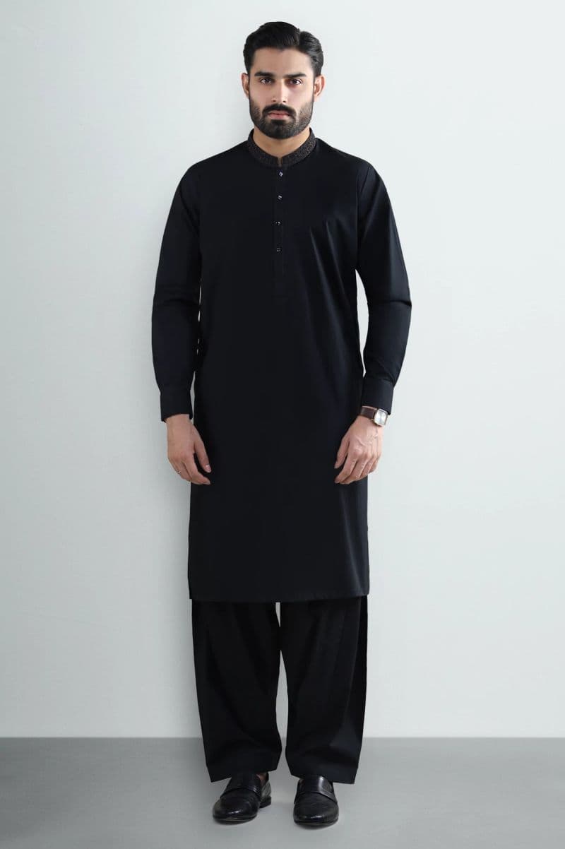 Black Cotton Shalwar Kameez thumbnail