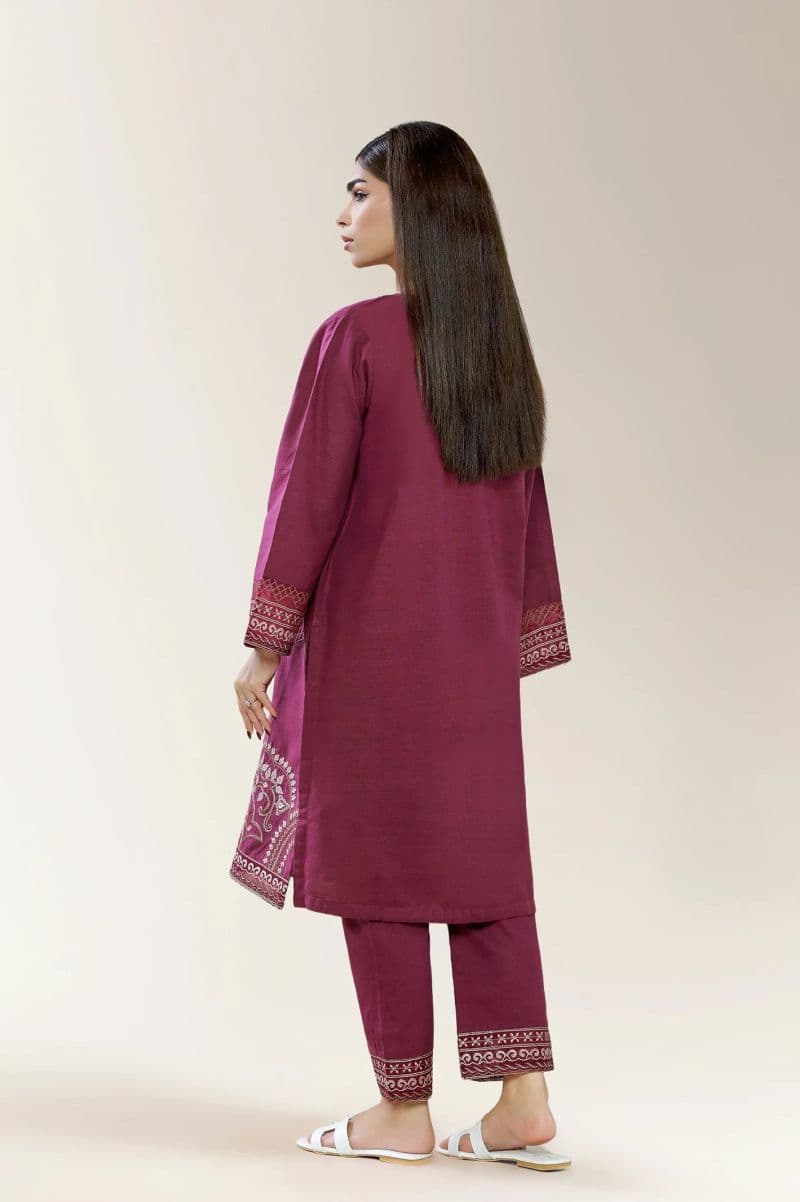 Embroidered Khaddar Plum 2PC thumbnail