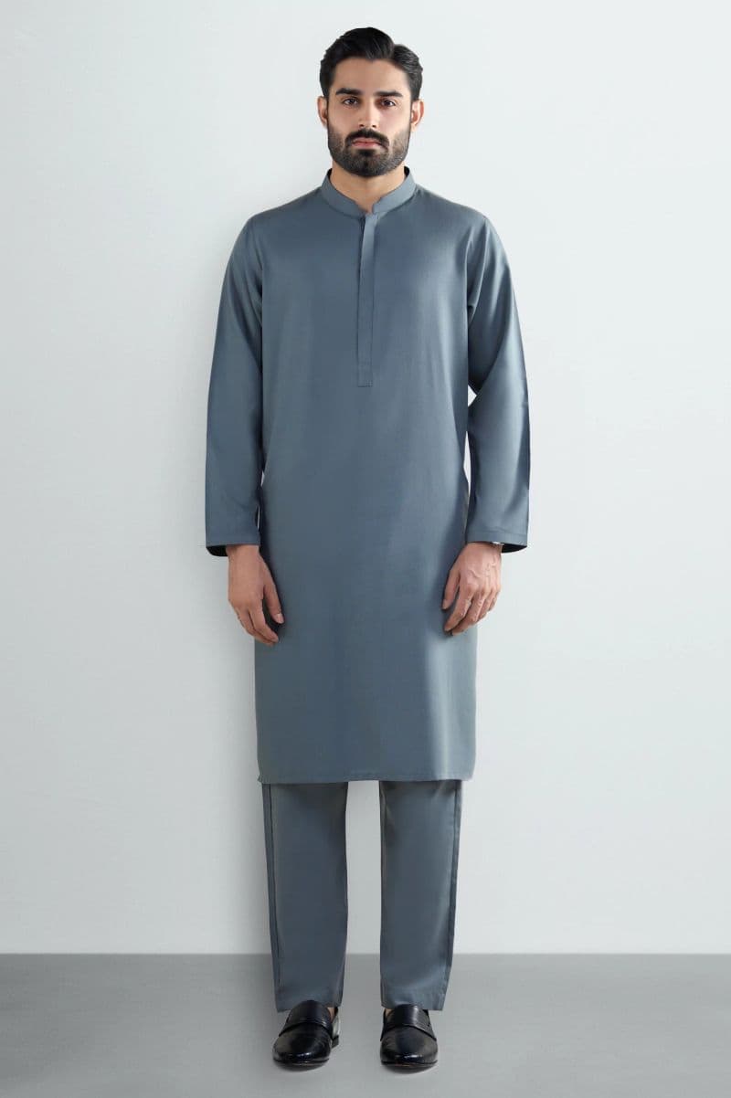 Grey Wash & Wear Kurta Pajama thumbnail