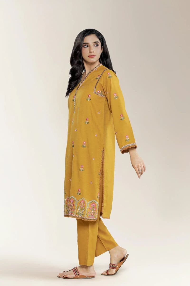 Embroidered Jacquard Mustard 2PC thumbnail