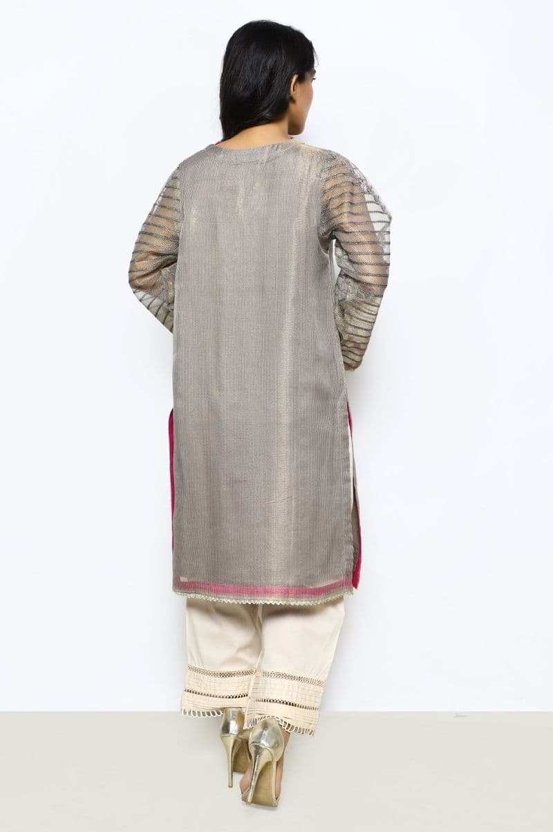Mesuri Net Grey Kurti thumbnail