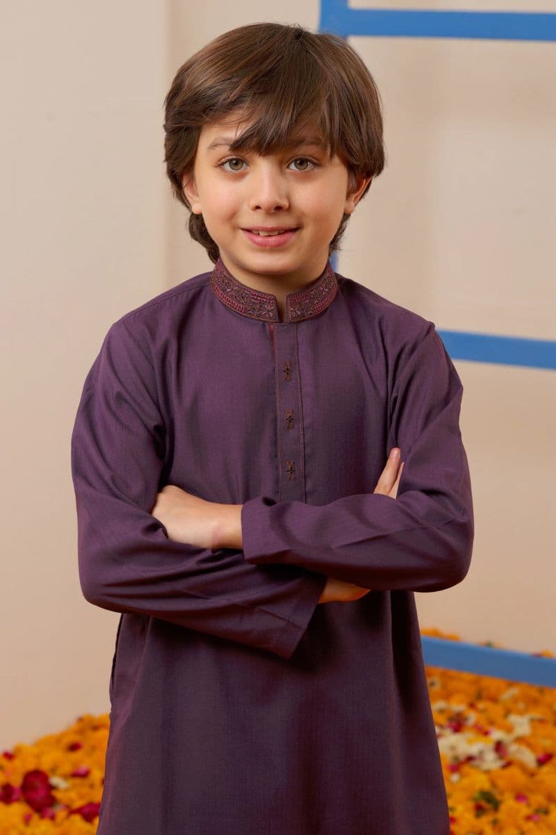 Boys Purple Kurta Pajama thumbnail