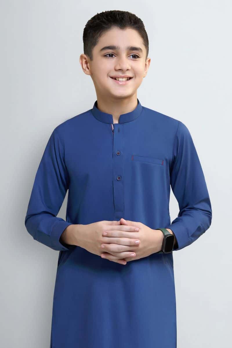 Royal Blue Boys Kameez Shalwar - alternate view