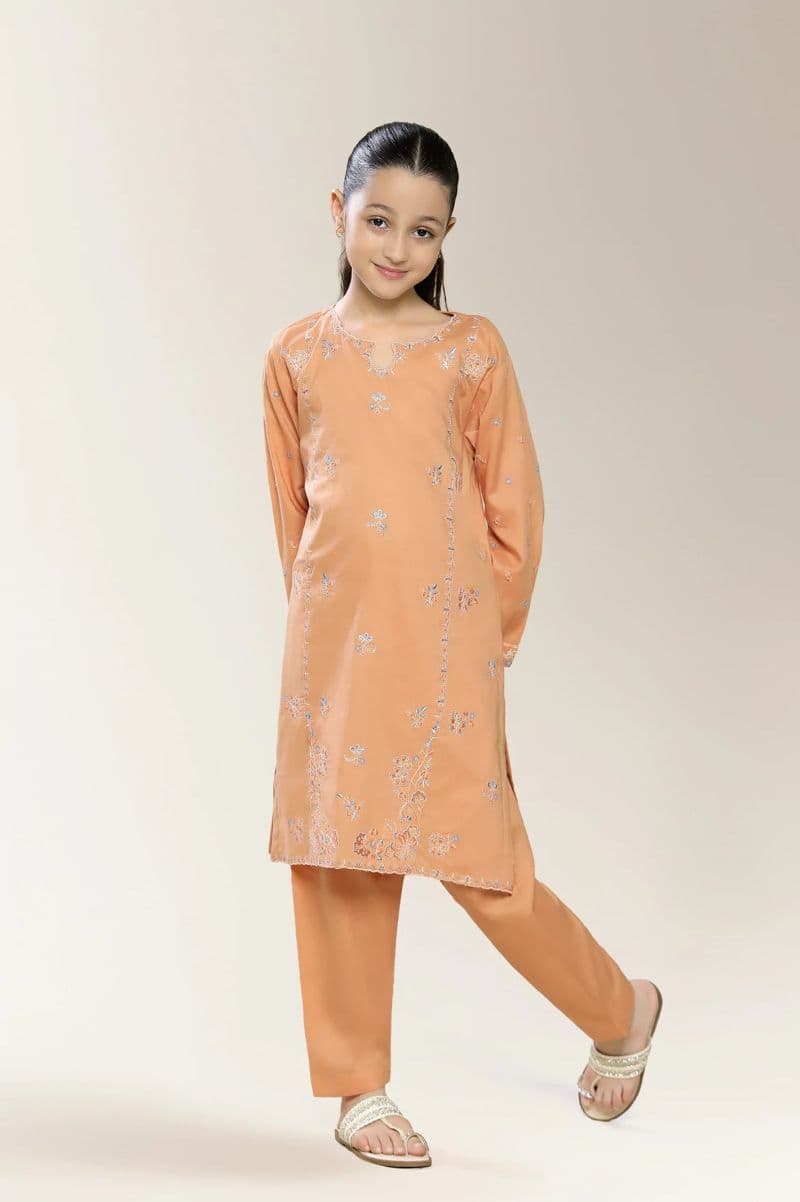 Embroidered Peach Girls 2PC thumbnail