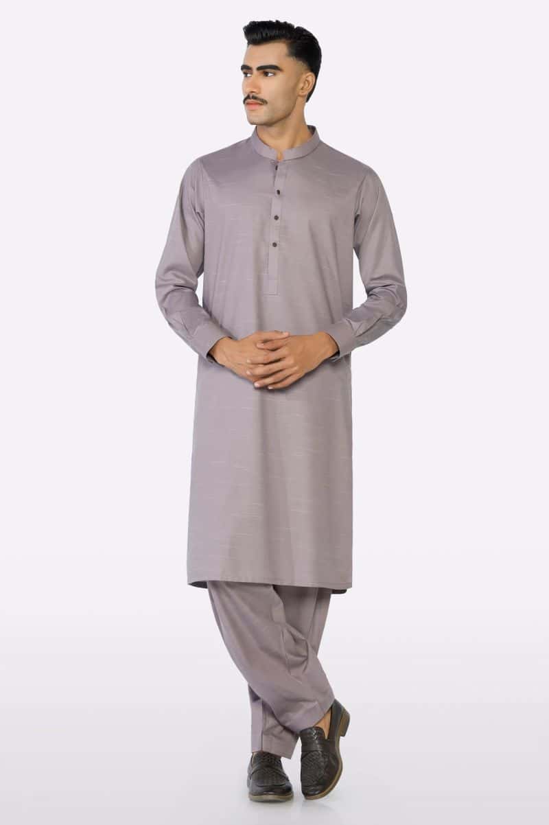 Light Purple Wash & Wear Shalwar Kameez - alternate view