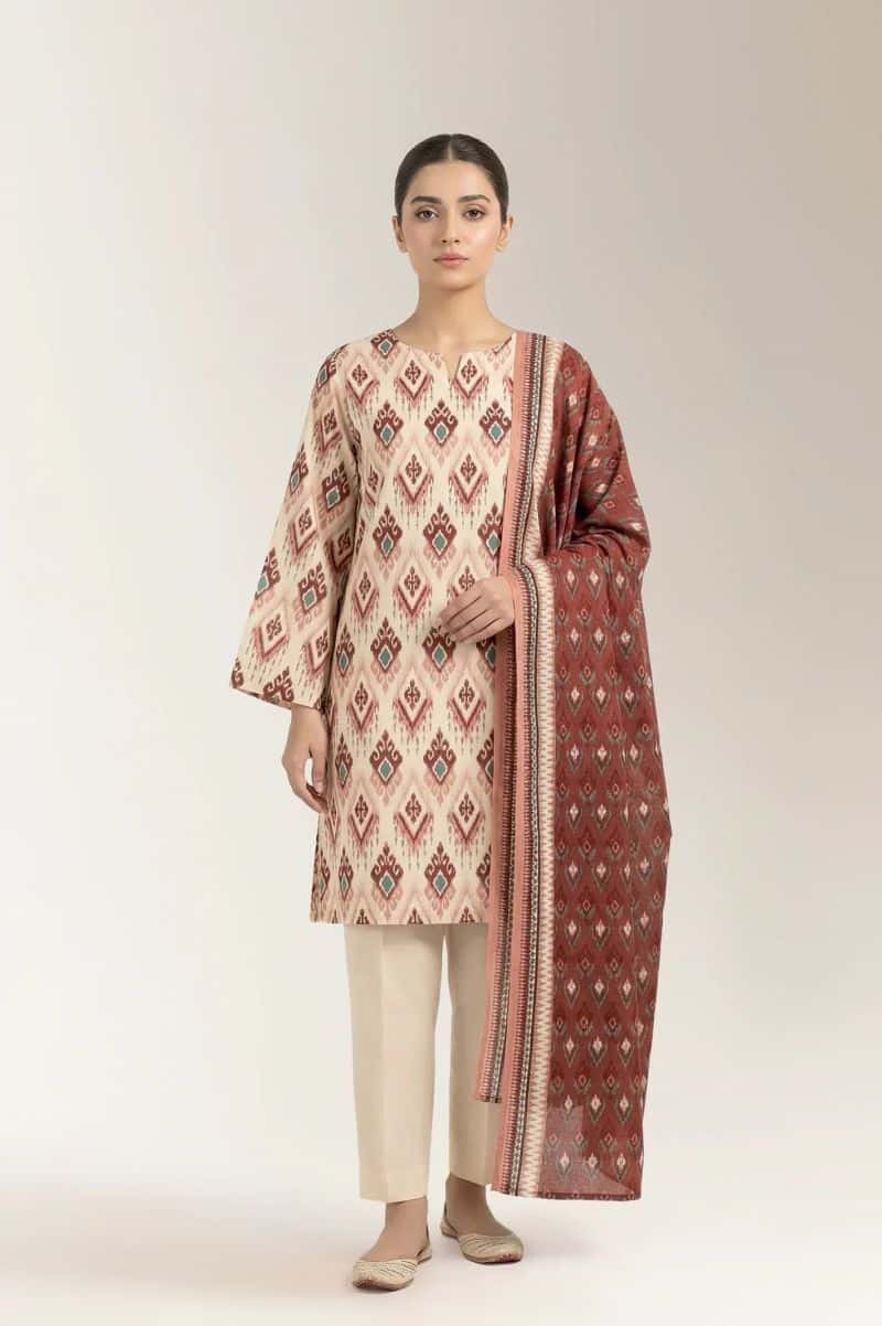 Printed Unstitched 3PC