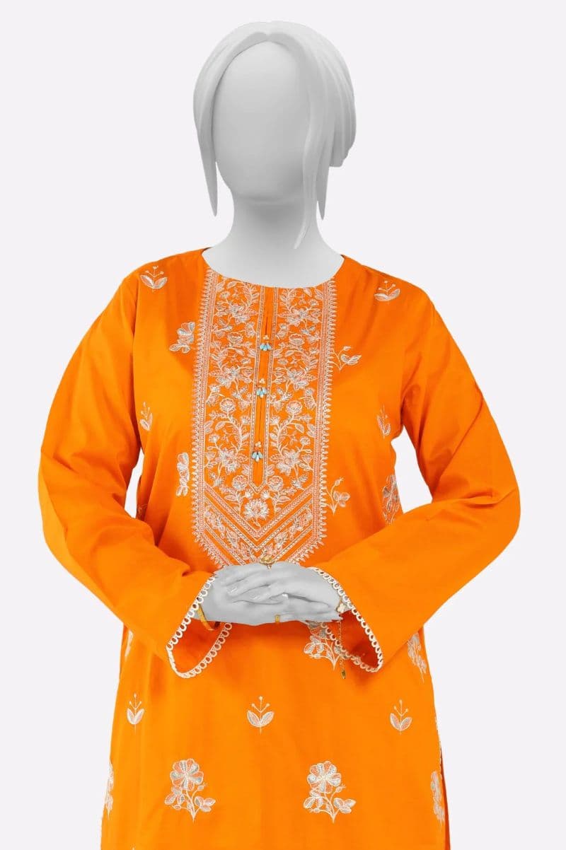 Orange Embroidered Kurti thumbnail