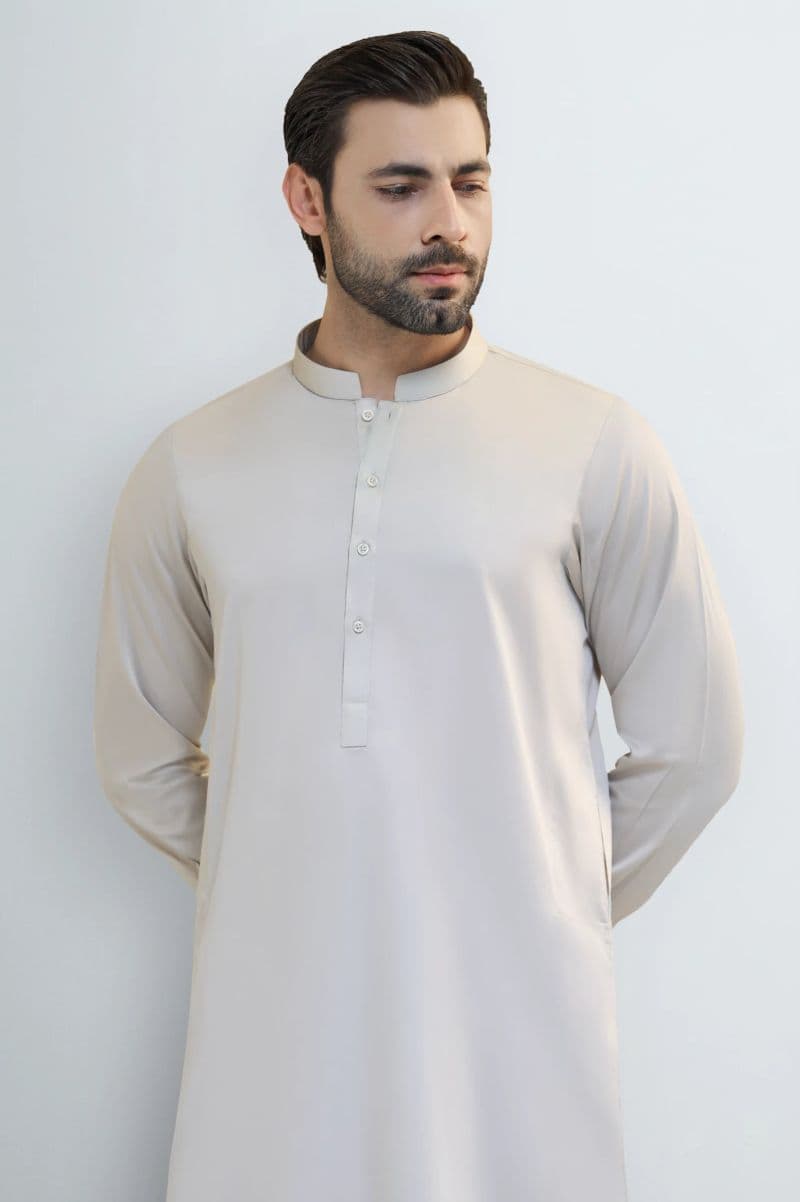 Light Beige Cotton Shalwar Kameez thumbnail