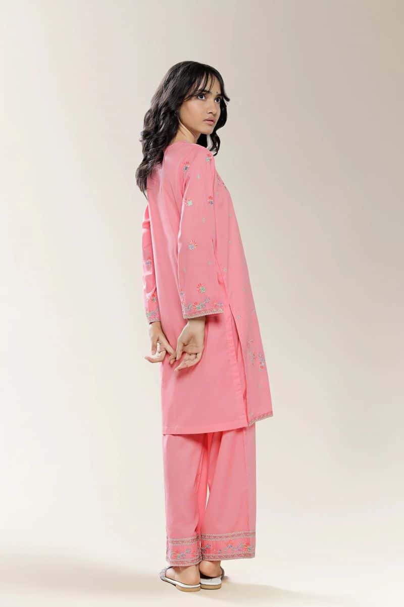 Embroidered Pink Teens 2PC - alternate view