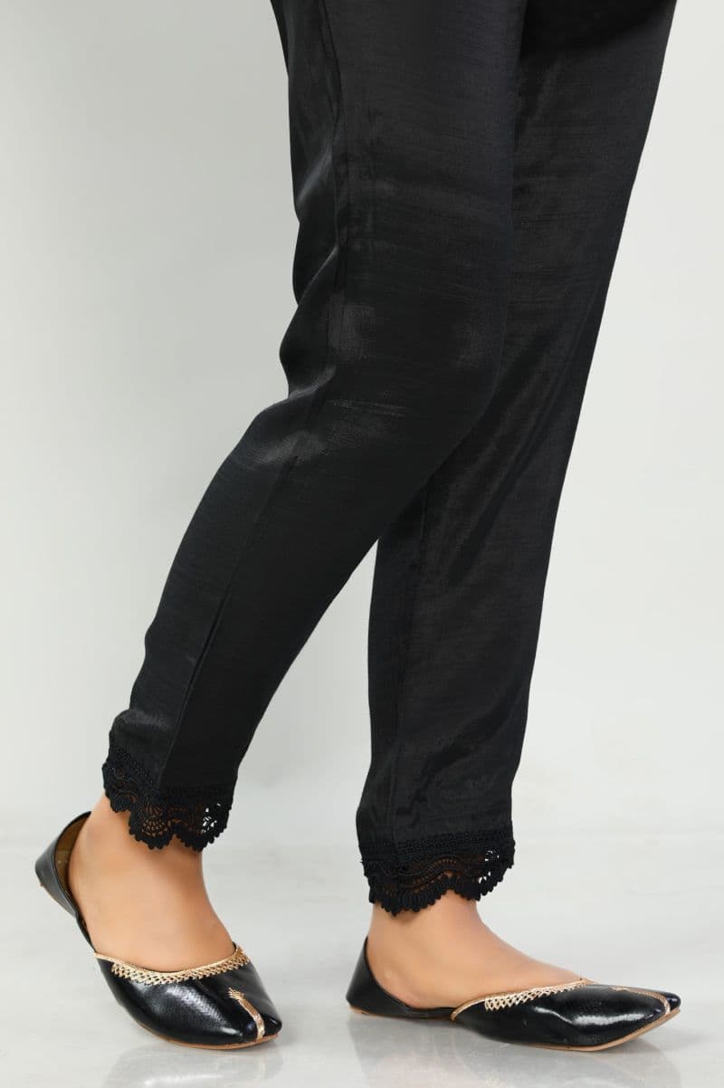 Black Raw Silk Trouser thumbnail