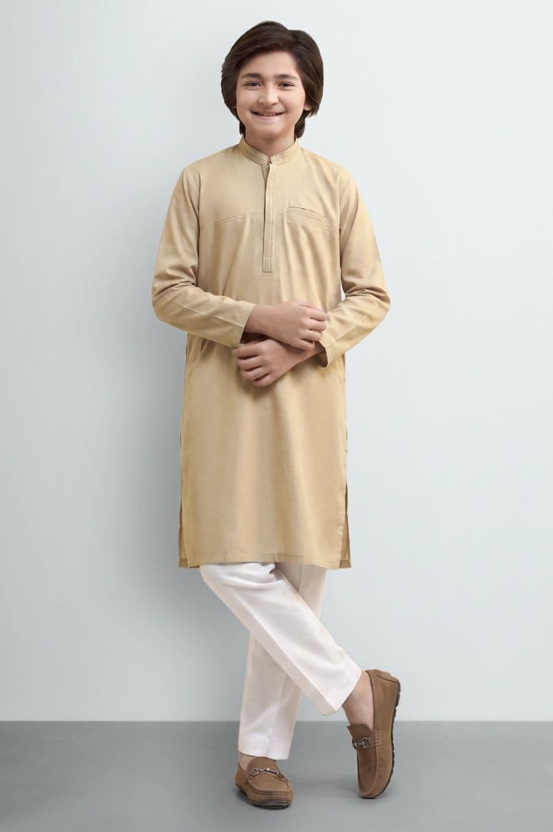 Light Fawn Teens Kurta Pajama thumbnail
