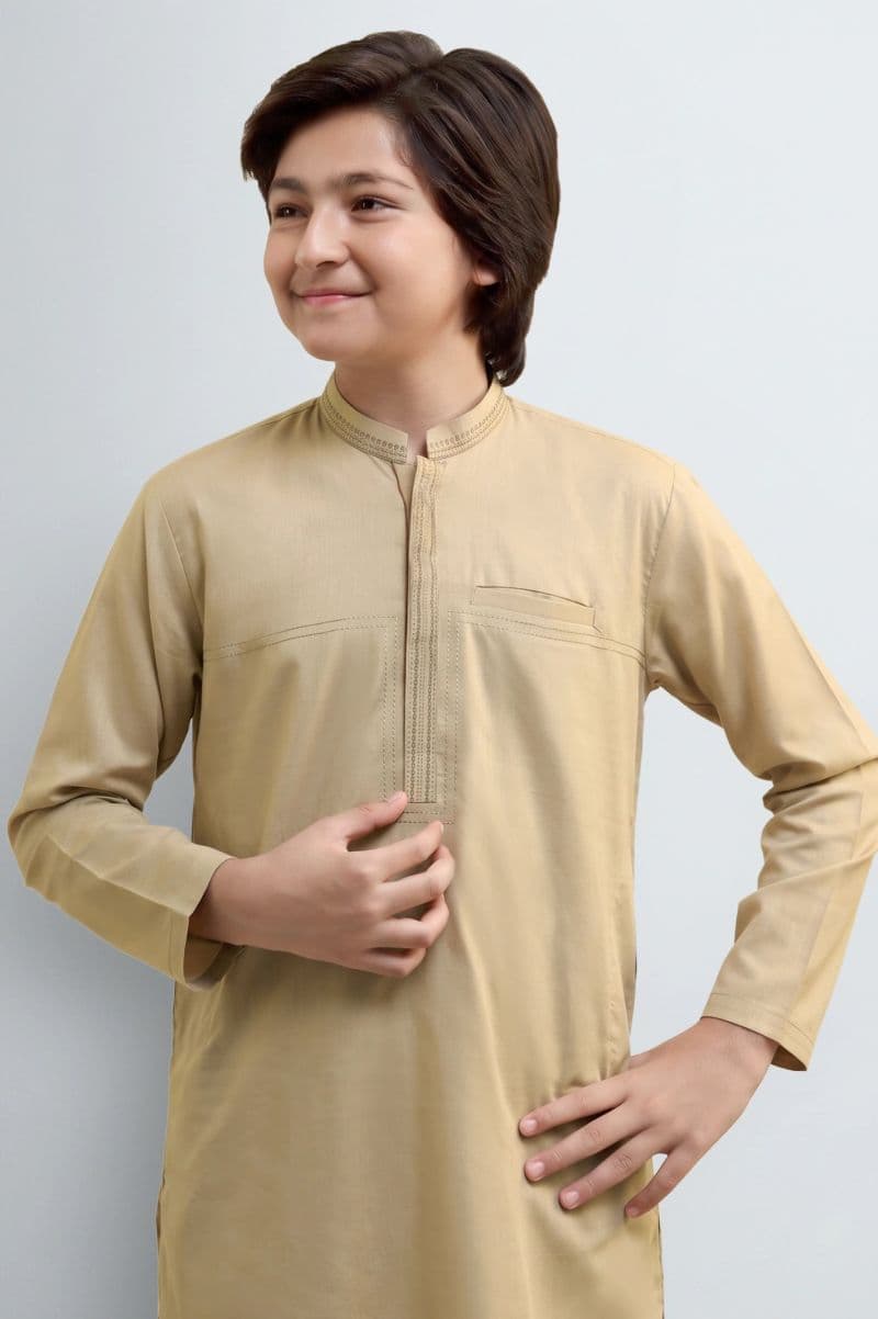 Light Fawn Teens Kurta Pajama thumbnail