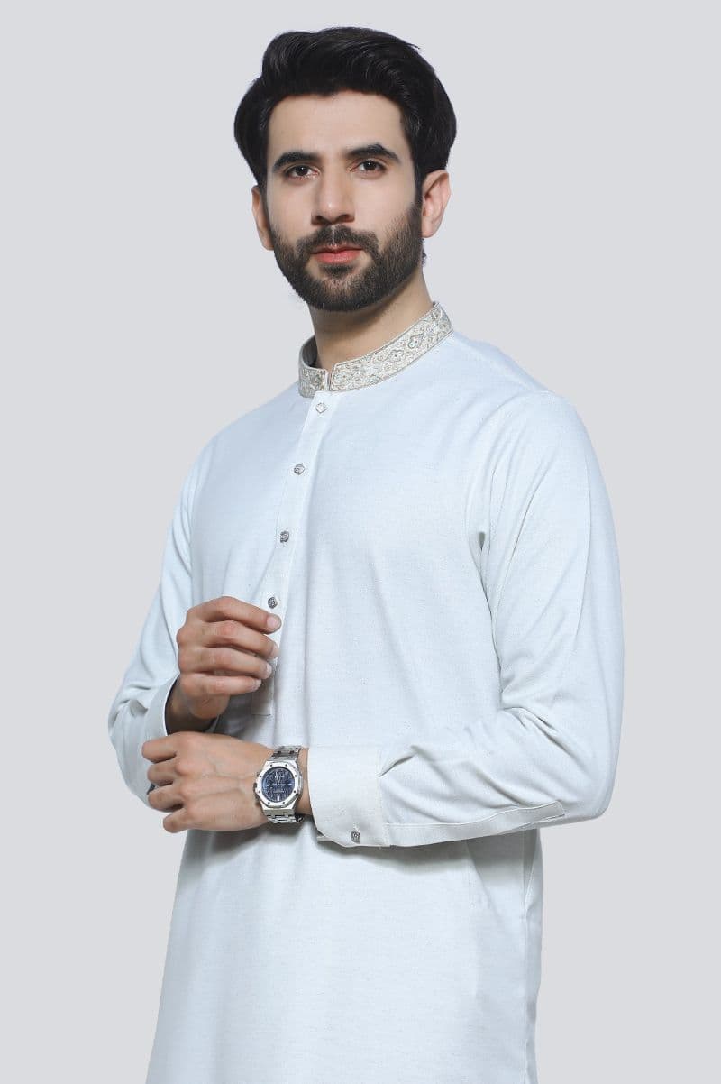 Off White Wash & Wear Shalwar Kameez thumbnail