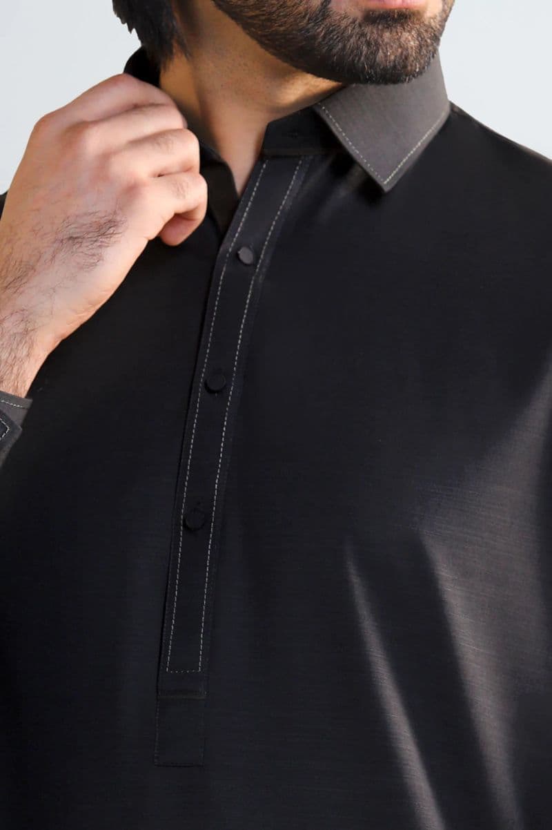 Black Wash & Wear Shalwar Kameez thumbnail