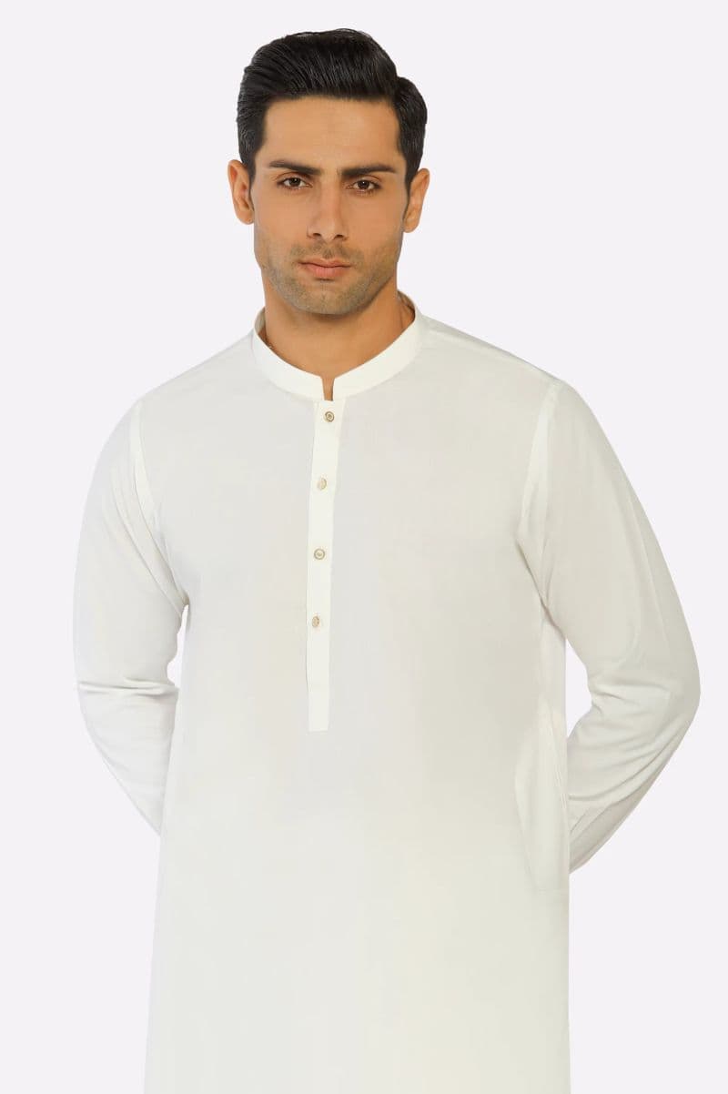 Off White Wash & Wear Shalwar Kameez thumbnail