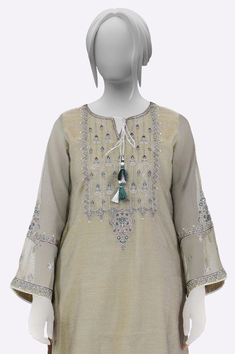 Brown Embroidered Ready To Wear Kurti thumbnail