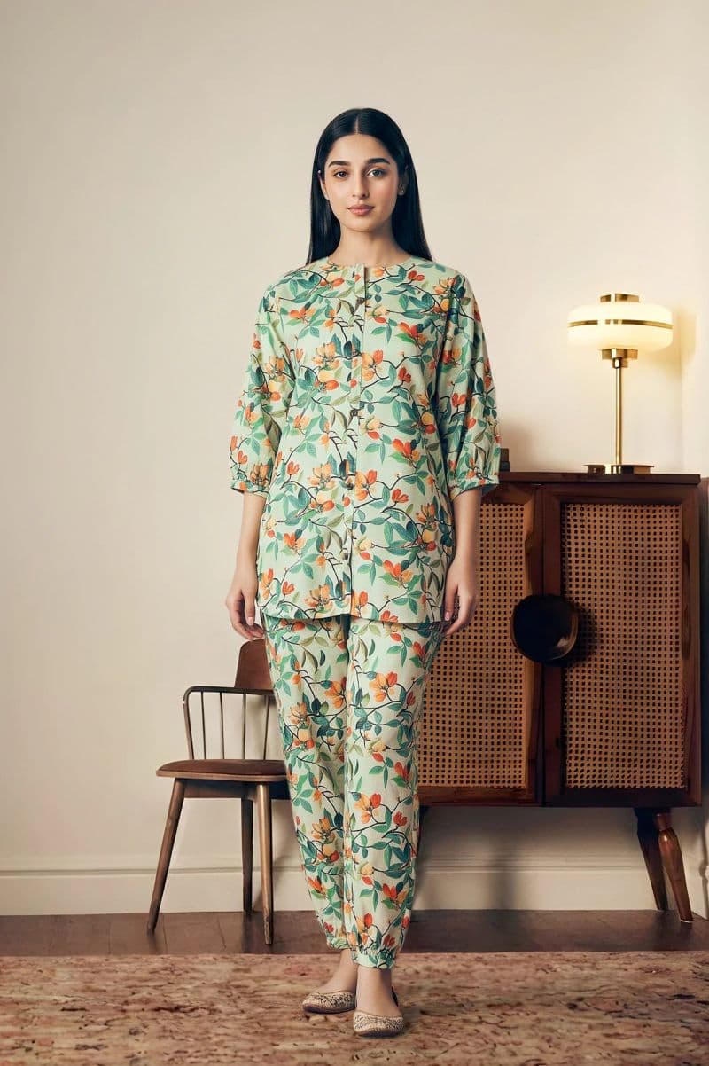 Printed Blue 2PC Suit thumbnail