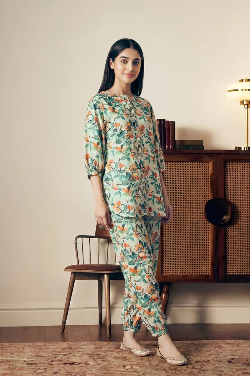 Printed Blue 2PC Suit thumbnail