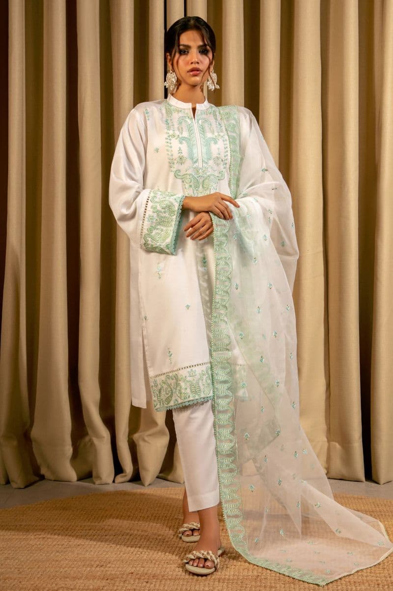 White Embroidered 3PC thumbnail