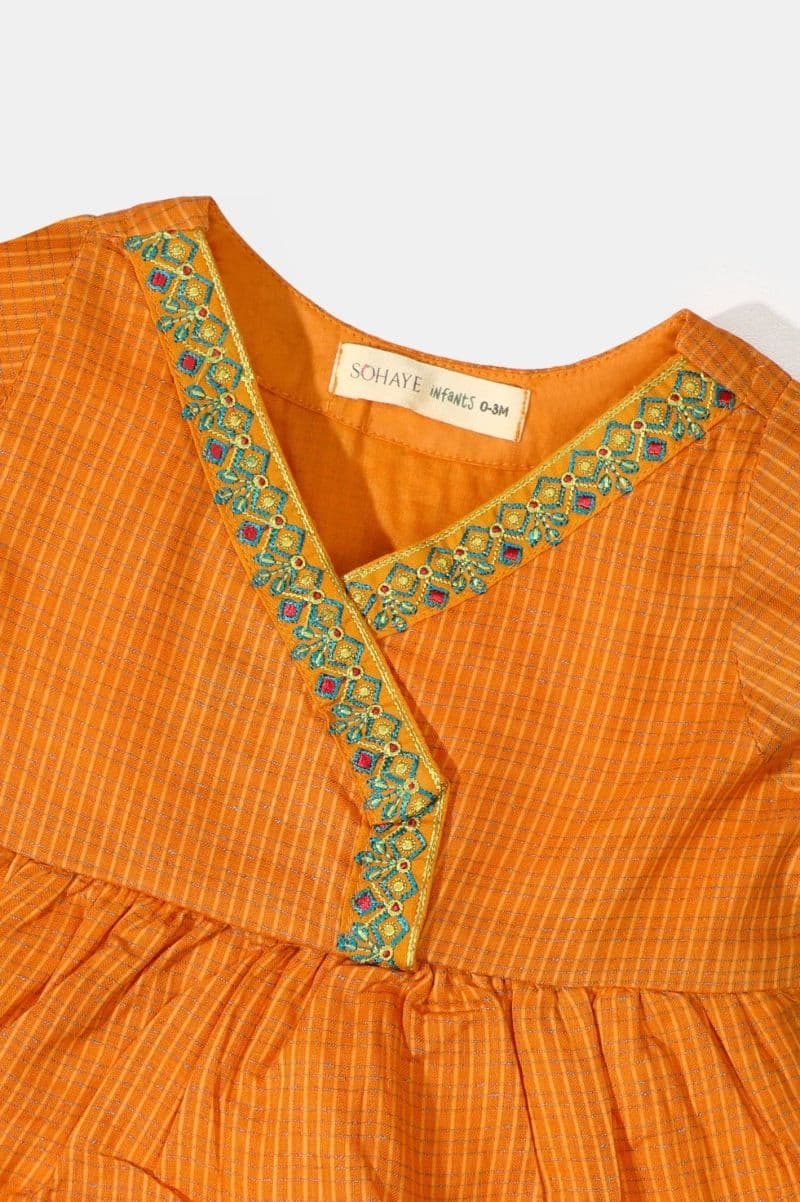 Yarn Dyed Orange Infant's Kurti thumbnail