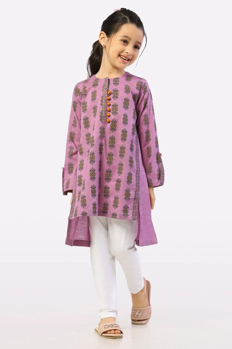 Light Purple Block Printed Kurti thumbnail