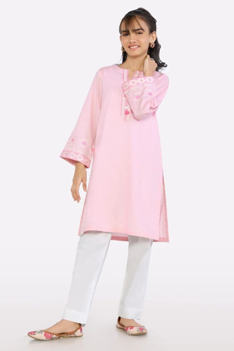 Pink Embroidered Teens Kurti thumbnail