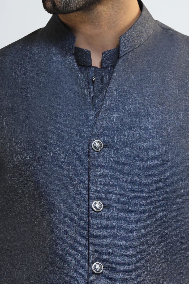 Blue Shalwar Kameez with Waistcoat thumbnail