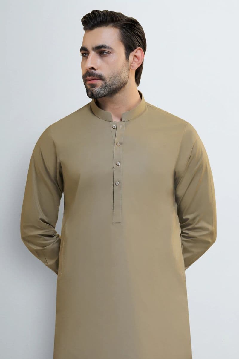 Khaki Cotton Shalwar Kameez thumbnail