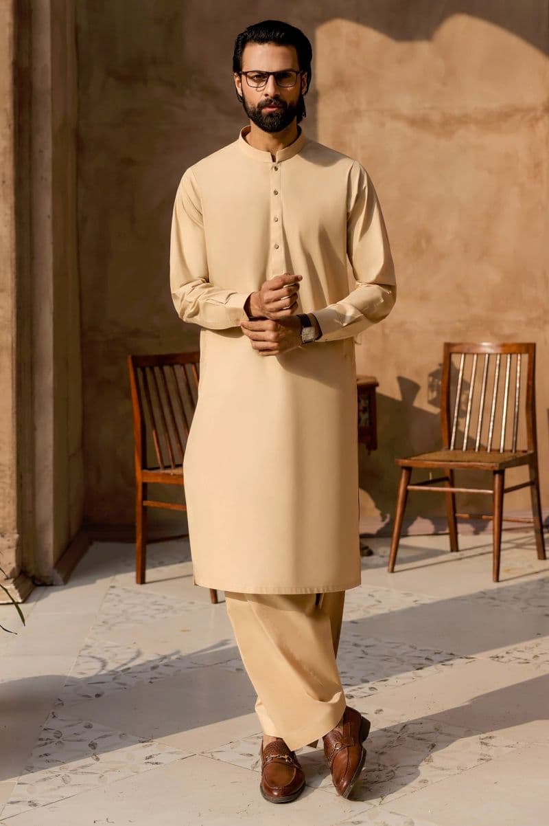 Fawn Cotton Shalwar Kameez thumbnail