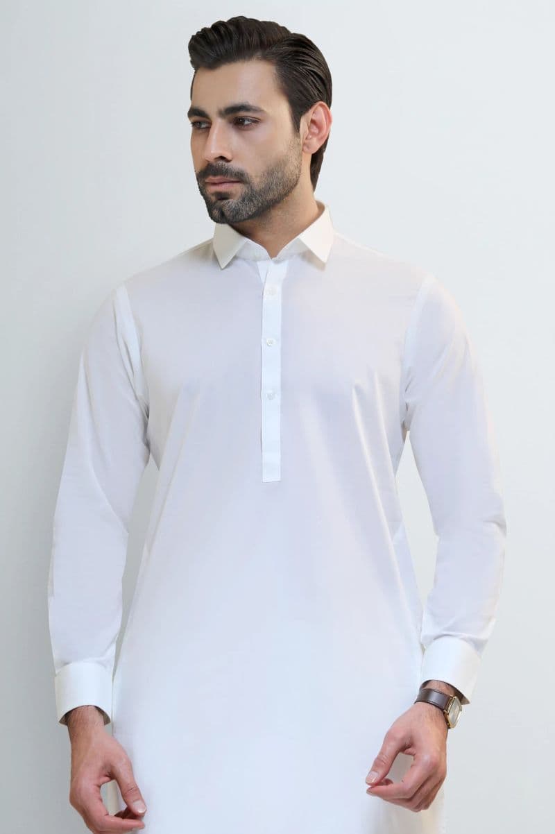 Off White Cotton Shalwar Kameez thumbnail