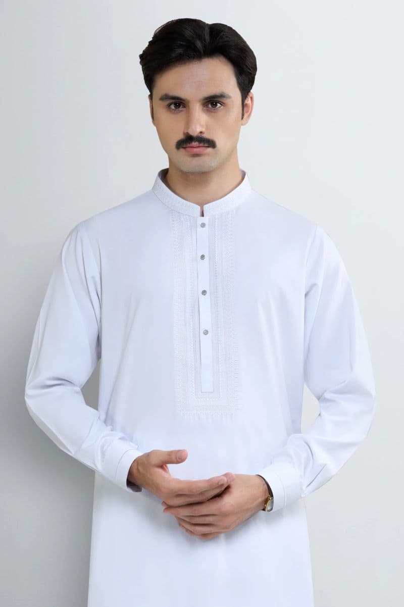 White Wash & Wear Shalwar Kameez thumbnail