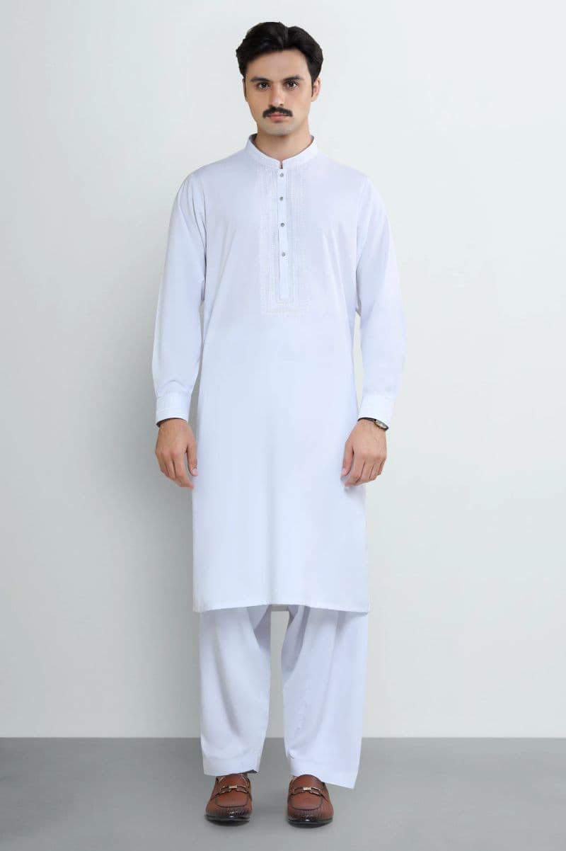 White Wash & Wear Shalwar Kameez thumbnail