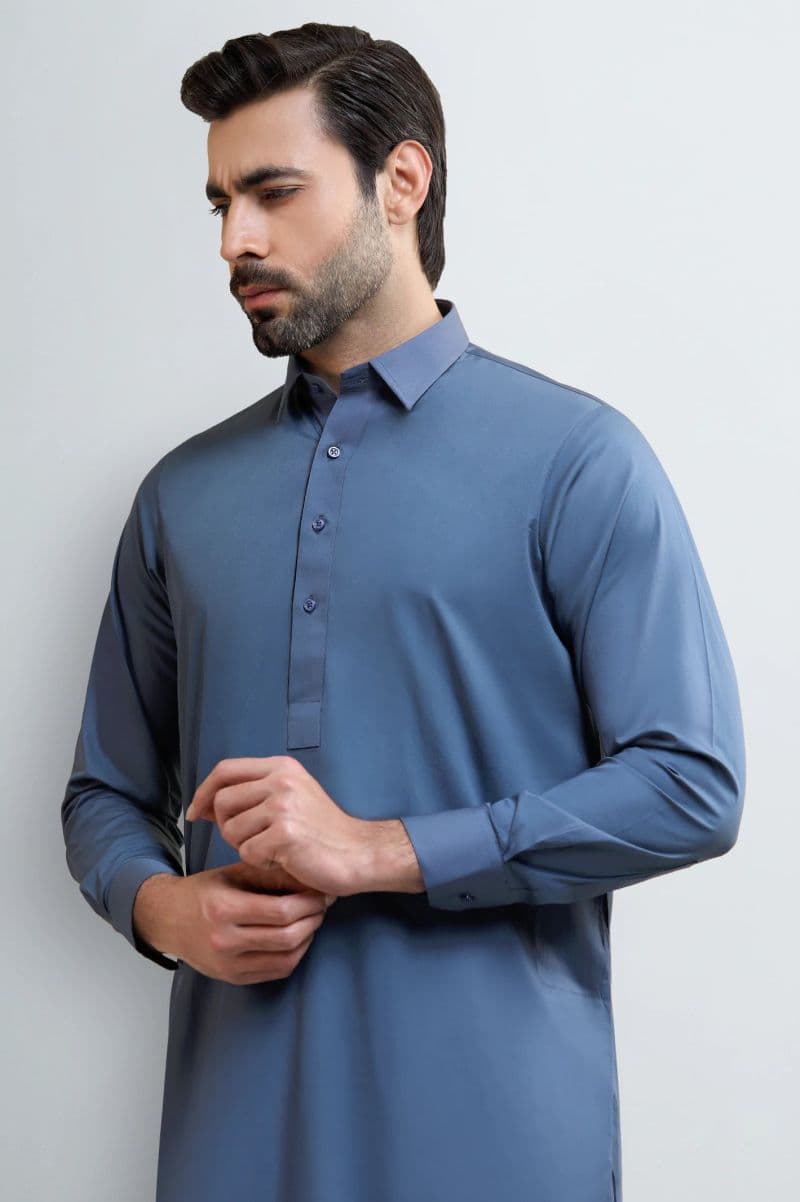 Grey Wash & Wear Shalwar Kameez thumbnail